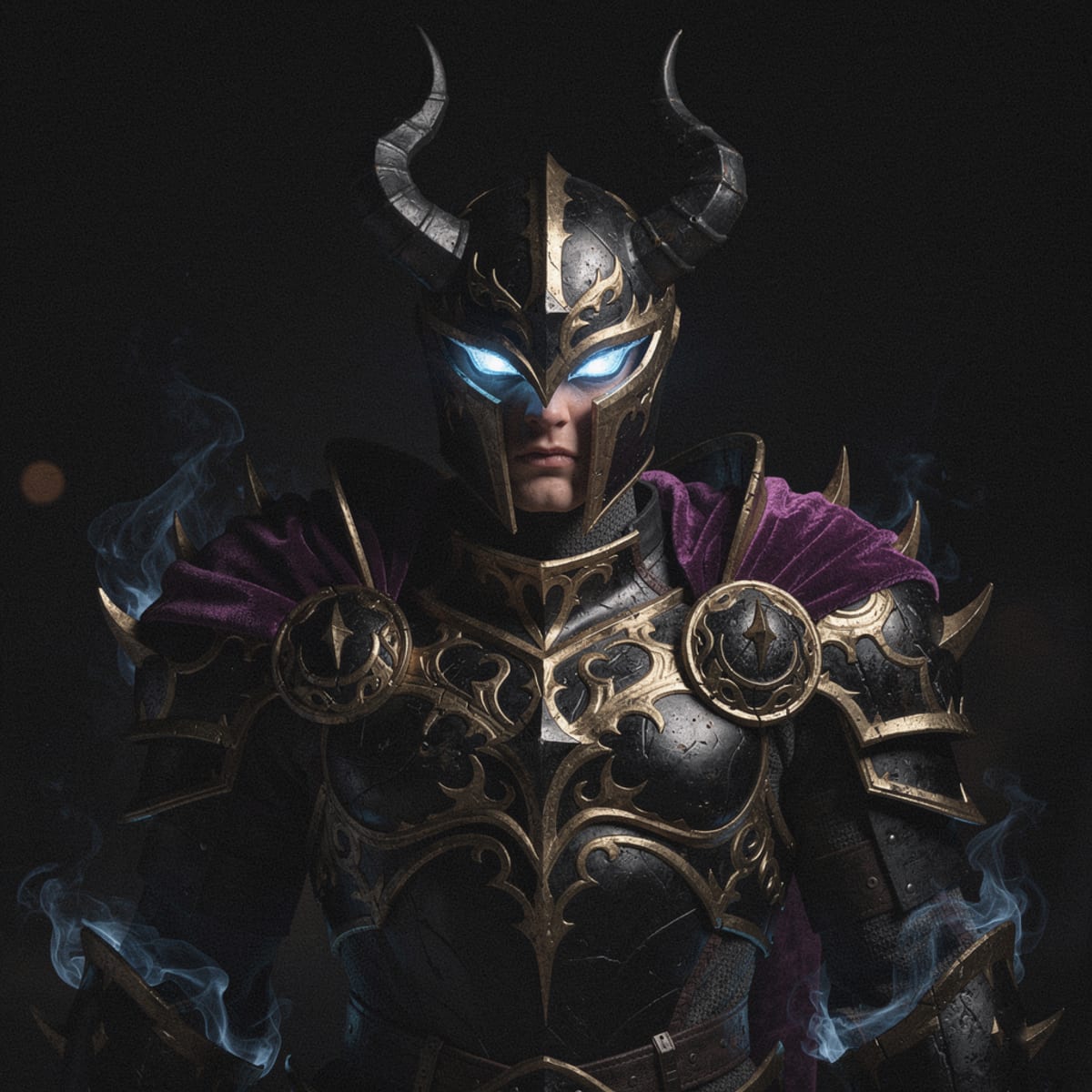 The warlord in black and gold armour